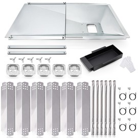 Hiorucet Grill Grease Tray Replacement Parts for Nexgrill 720-0896B, 720-0925, 720-0882A, 720-0896, 720-0925P, Adjustable Gas Grill Drip Pan, Heat Plate Shield, Burner, Igniters for Nexgrill 6 Burner.