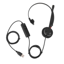 Telephone Headset Noise Canceling Comfortable Versatile Single Ear PC Headphone for Family Office Call Center Teleconferencing