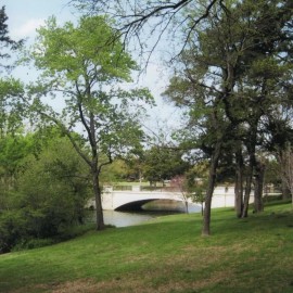 ACEO Card Photo of the bridge off of Lakeside Dr. in Highland Park, Texas