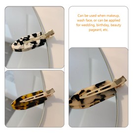 FOMIYES 6 Pieces Hair Pins Flat Hair Clips Resin Acrylic Hair Pins Makeup Tool Leopard Print Acetate Leaf Easy to Miss Makeup Tools