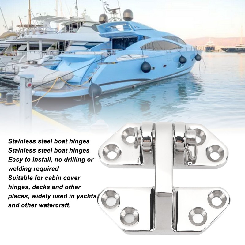 Marine Hinge 316 Stainless Steel Mirror Polished Rust Resistant Deck