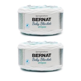 BERNAT Blanket Stripes 2-300G Teal Dreams, Seaglass, 2 Pack
