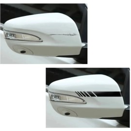 Sticker Franjas Espejo Retrovisor Decorativo Lateral Calcomania Universal Seguridad Auto Suv Negro