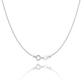 Jewlpire 925 Sterling Silver Chain Necklace Chain for Women 1.1mm Cable Chain Necklace Upgraded Spring-Ring Clasp - Thin & Sturdy Women's Chains Necklaces 24 Inch