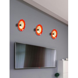 Dale Tiffany AW23020-D9 Merida Flower Hand Blown Art Glass Wall Decor with Wall Mounting Bracket, Multi-color, 9-Inch Diameter