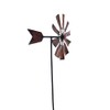 Iron Metal Windmill Garden Rotating Ornament Plug-in Decoration Ground Mount