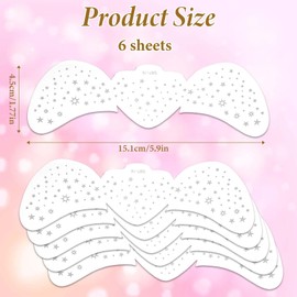 PEOVLVN 6 Pcs Glitter Freckles Sparkle Freckles Silver Face Glitter Stickers Glitter Freckles Tattoo Face Glitter Speckles Patches Fake Freckles Makeup Patches Accessories for Women (B)