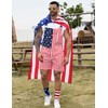 Bindefon American Flag Overalls Men,4th of July Cape,USA Sunglasses,Patriotic Socks,4