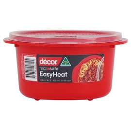 Decor Microsafe Decor Round Container, 800ml Capacity, Red