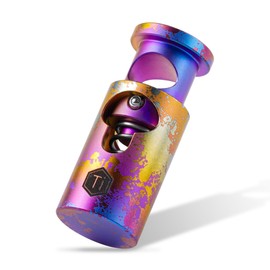 KeyUnity KB02 Titanium Cord Lock, Single Hole Spring Toggle Stopper Drawstring Cord Fastener for Backpacks, Bags, Shoelace and Clothing (Ink Splash)