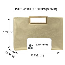 Milisente Women's Clutch Handbag Shoulder Bag Elegant Evening Bag with Handle Crossbody Bag for Wedding, gold