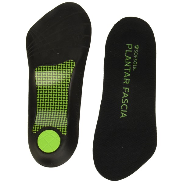 Sof Sole mens Plantar Fascia Support 3/4 Length Insole, Black, 7 13 US