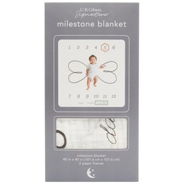 C.R. Gibson MBMB-23393 Gender Neutral Baby Milestone Blanket for Newborns, 40" W x 40" L, Multicolor