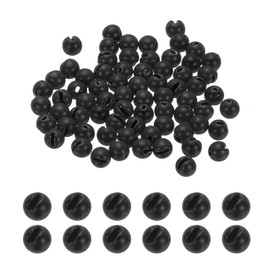 PATIKIL Fly Tying Tungsten Beads, 70 Pcs 4mm / 0.16 Inch Tungsten Slotted Bead Round Ball for Fly Tying Jig Hooks Fishing Materials, Black