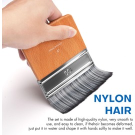 Fuumuui Flat Paddle Paint Brush Set 4pcs, Scale Brushes, Large Paint Brush, Wide Flat Paint Brushes with Short Handle for Oil and Acrylic Paints (1'', 2'', 3'', 4'')