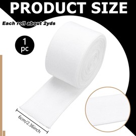NBEADS 2 Yard Rib Knit Cuff, 2.4inch Collar Sleeve Cuffs Trim Neckline Waistband Material Cotton Ribbing Cuff for Waistbands Collar Trim Jacket Sewing Accessories, White