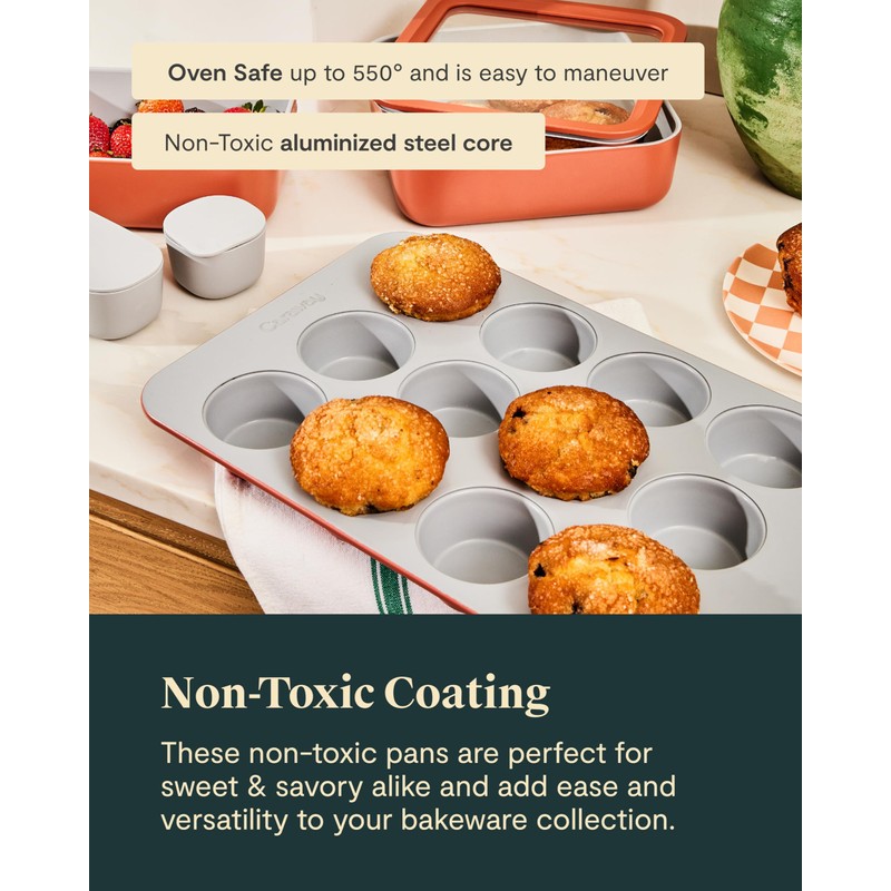 Caraway Nonstick Ceramic Muffin Pan Set - 2x 6 Cup