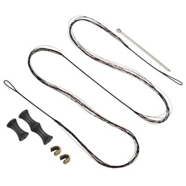 PATIKIL 70 Inch Bow String Replacement, Archery Bowstrings Accessories 12 Strands Bowstring with Finger Guard & 2 Brass Nock Points for Traditional Recurve Longbow, Black