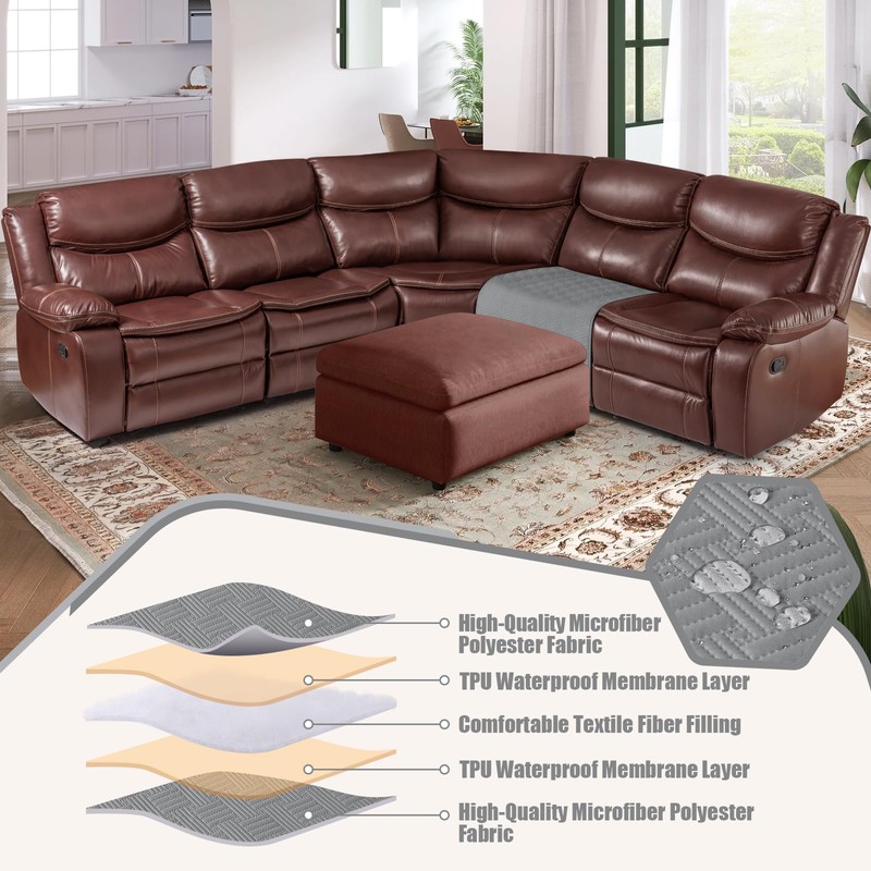 KinCam Waterproof Recliner Sectional Couch Covers, Oversized Reclining Sofa Covers