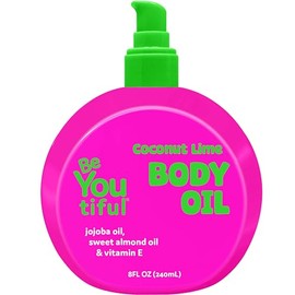 Beyoutiful Aceite Corporal De Coco Y Lima Para Niños Y Adolescentes, Aceite Hidratante Que Ilumina Y Humecta Durante Todo El Día Con Jojoba Y Almendras Dulces, Piel Suave 8 Onzas Líquidas (Paquete