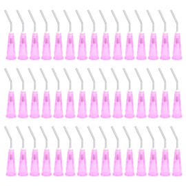 Elbow Blunt Tip Dispensing Needle: 100PCS 18G Dental Pre- Bent Irrigation Needle Tips Disposable Oral Cleaning Tool Composite Needles