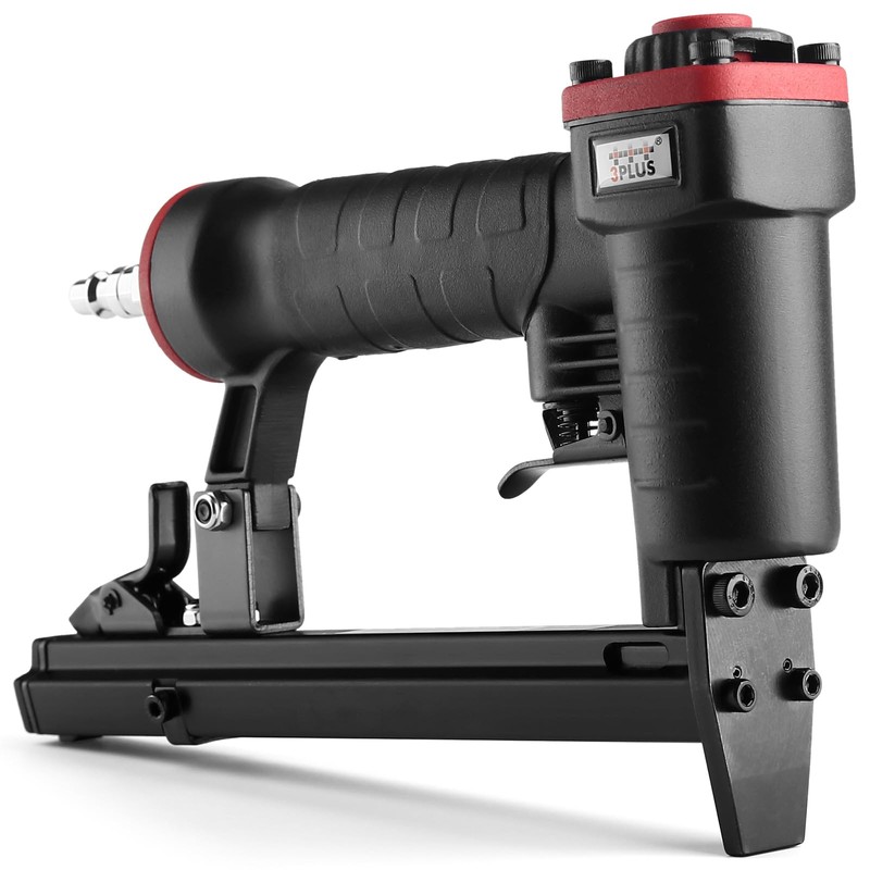 3PLUS HT5014SP Pneumatic 20 Gauge Stapler, T50 Upholstery Stapler, 1/4-Inch