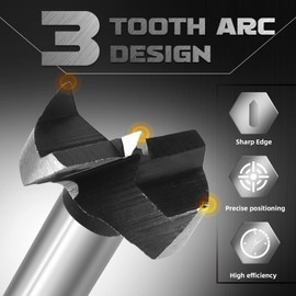 LPZMPZ Forstner Drill Bit Set, Wood Drill Bit Set, 5-Piece Forstner Drill Bit Set, 15 20 25 30 35 mm, Forstner Drill Bits, Forstner Drill Bit Set, with Centre Point, for Hard and Soft Wood (15-35 mm)