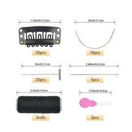 50 Pcs Hair Extensions Clips Hairpieces Snap Clips U Shape Wig Clips for Hair Extensions Wig Making Accessories Tools Set (Black)
