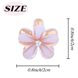 Campsis 8PCS Small Flower Hair Claw Clips Creamy White Rhinestone Hair Clips Wedding Mini Floral Hair Clips Sparkling Bridal Photograph Prom Decorative Hair Accessories for Girls Women