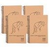 4Pcs Kraft Paper Sketchbook Retro Sketch Pad HandPainted Thick Art