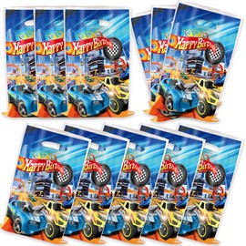 30Pcs Hot Cars Theme Party Decorations Goodies Candy Gift Bags for Party Favor Candy Goodie Treat Bags with Shopping for Birthday Wedding Baby Shower