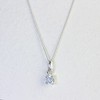 jewellerybox Sterling Silver Aquamarine CZ March Birthstone Claw Necklace -