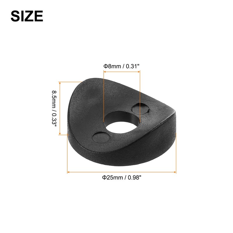 uxcell 10Pcs 8 x 25 x 3mm Plastic Round Washers,