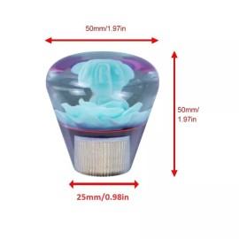 Unbranded JDM Clear L Blue Real Rose Flower Diamond Shape Manual Gear Stick Shift Knob 5cm