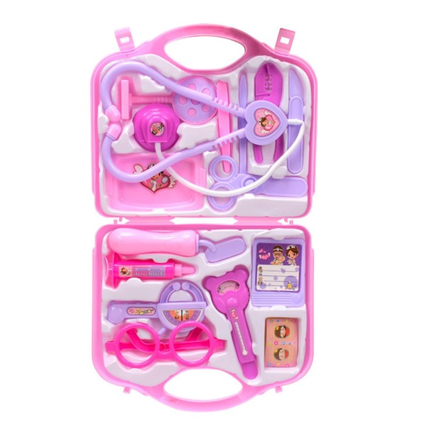 Doctor Kit for Kids Toddler, 15PCS Doctor Pretend Role Play Medical Kit for 3+ Kids Toys with Carry Case and Real Stethoscope, Role Play Educational Toys Gifts for Boys Girls, Party Game (Pink)
