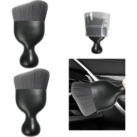 Ziciner 2 Piezas Cepillo para Detallado de Auto, Cerdas Suaves Curvadas Colectores de Polvo para Remoción Automática, Tablero Universal del Vehículo,