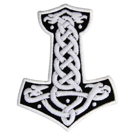 Mjolnir Nordic Thor's Hammer Glow in the Dark Iron/Sewn Embroidery Patch