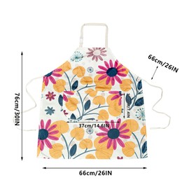 LOLOMLO 2 Pack Floral Apron for Women with Pockets, Flower F, One Size