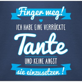 Shirtracer Baby Short-Sleeved Baby Bodysuit for Boys and Girls with German Text "Ich Habe eine verrückte Tante” Blue - 01 Navy Blue
