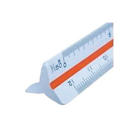 Triangular Scale (For Architects) 5.9 inches (15 cm), Pocket Type, Plastic No.16-156