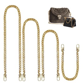 Zasiene Shoulder Bag Handbag Replacement Chain 4 Pieces Bag Chain Metal Shoulder Strap Handbag Chain Gold Bag Chain Strap Chain Purse Chain Strap Chain Strap with Buckles Bag Chain