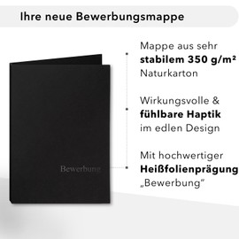 Pack of 5 3-Part CV Folders Genuine Grade A Exclusivdruck Easy Black Design Traditional Premium Quality Elegant Relief Embossing Application/Product/Vonmario Lemani