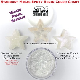 Stardust Micas Pigment Powder Cosmetic Grade Colorant for Makeup, Soap Making, Epoxy Resin, DIY Crafting Projects, Bright True Colors Stable Mica Batch Consistency (36 Gram Jar, Violet Pearl Sparkle)