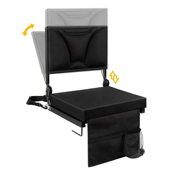 Stadium Seats with Back Support, Adjustable High Back & Angles