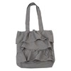Friends Hill YW-297-341 Solid Ruffle Tote Light Gray