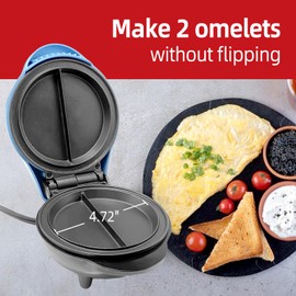 HeHoGoGo Mini Electric Omelet Maker Non-Stick Frittata Maker Dessert Maker Stainless Steel