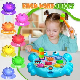 Hot Bee Toys for 2 3 4 5 Year Old Boy Toys Gifts for Kids Age 3+ Toddlers Boy Toy with Sound&Light Baby Toy for Early Learning Hammering Pounding Toy Presents for Birthday Christmas Whack A Mole Game