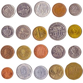 10 Different Coins Picked Randomly from The Island Countries