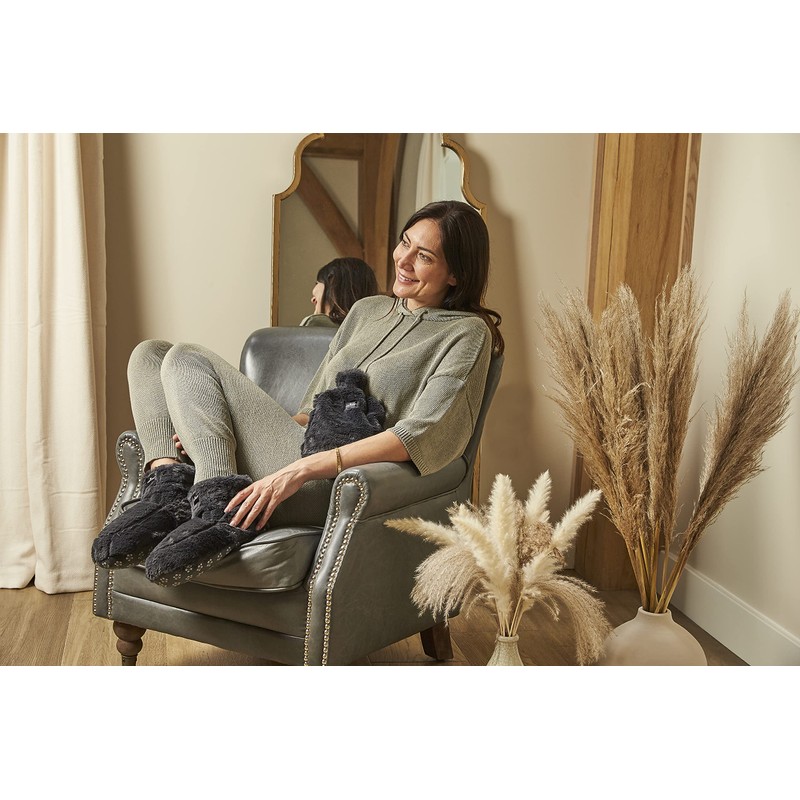 Warmies Fully Heatable Luxury Boots Scented with French Lavender, Charcoal
