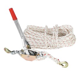 Happybuy Rope Puller - A Mighty Tool for Multiple Tasks. Boasting a 3/4 Ton (1,653 lbs) Pulling Capacity, Equipped with 100' of 0.6" Dia. Rope and 2 Hooks